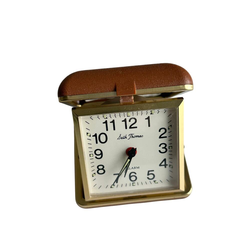 Vintage Seth Thomas Wind Up Travel Alarm Clock